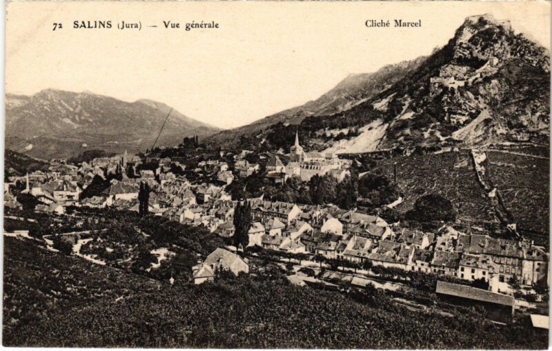 Carte postale ancienne Salins les Bains vue generale à Salins-les-Bains