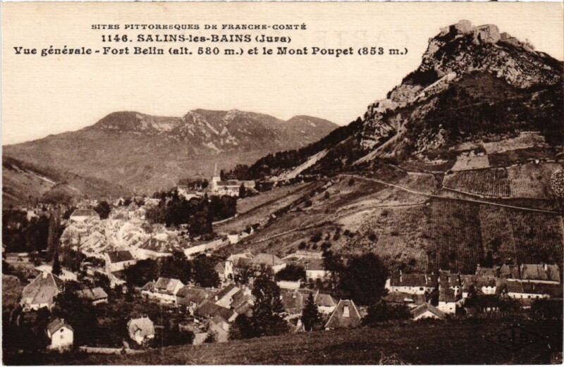 Carte postale ancienne Salins les Bains vue generale à Salins-les-Bains