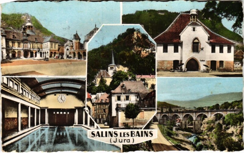 Carte postale ancienne Salins les Bains souvenir à Salins-les-Bains