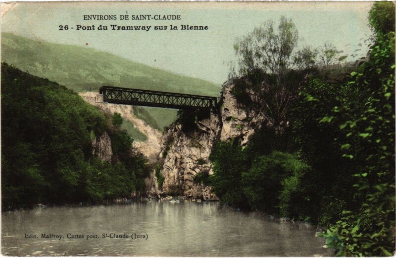 Carte postale ancienne Pont du Tramway sur la Bienne