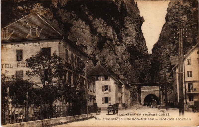Carte postale ancienne Frontiere Franco Suisse Col des Roches