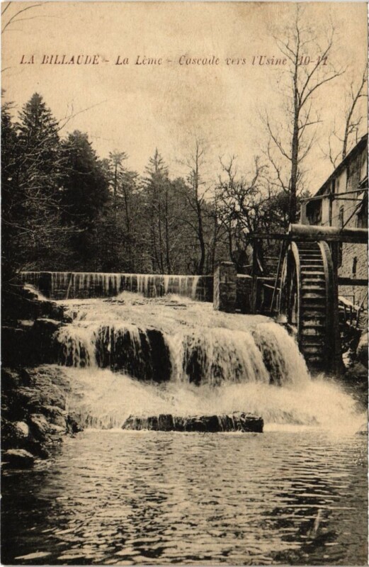 Carte postale ancienne La Billaude La Leme ,Cascade vers l'Usine