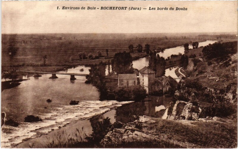 Carte postale ancienne Rochefort Les bords du Doubs