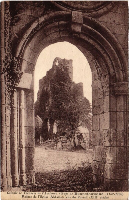 Carte postale ancienne Bonnefontaine Ruines de l'Eglise à Bonnefontaine