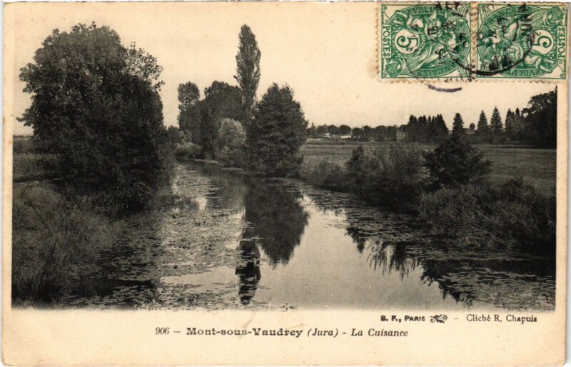 Carte postale ancienne Mont sous Vaudrey La Cuisance à Mont-sous-Vaudrey