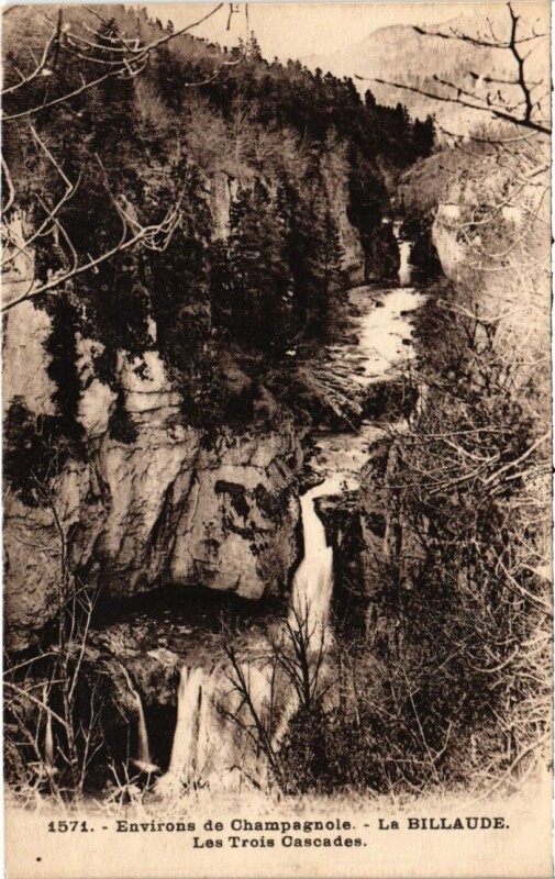 Carte postale ancienne La Billaude Les Trois Cascades