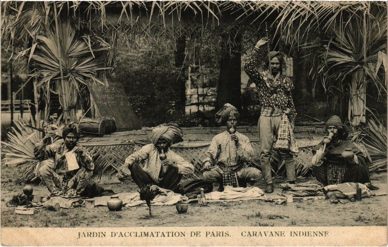 Carte postale ancienne Jardin d'Acclimatation de Paris - Caravane Indienne à Neuilly-sur-Seine