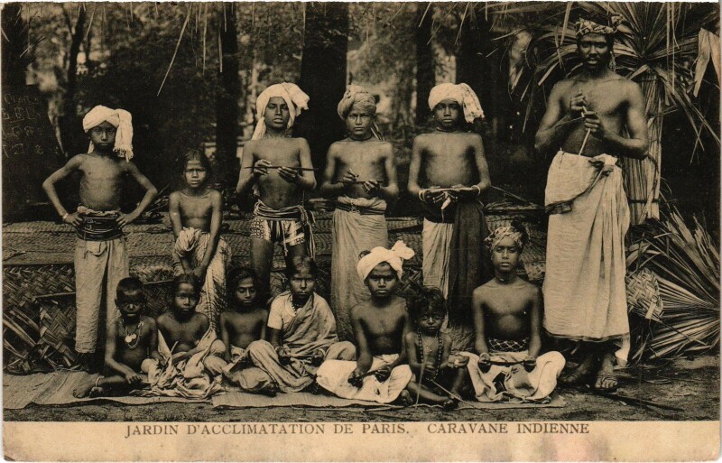 Carte postale ancienne Jardin d'Acclimatation de Paris - Caravane Indienne à Neuilly-sur-Seine