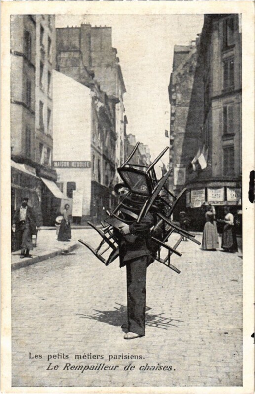 Carte postale ancienne Paris Petits Metiers le Rempailleur de chaises