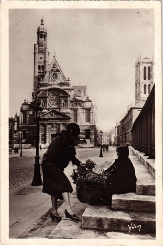 Carte postale ancienne Paris Petits Metiers la marchande de fleurs