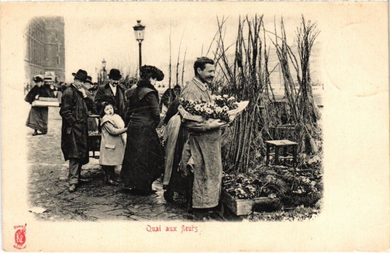 Carte postale ancienne Paris Petits Metiers Quai aux Fleurs