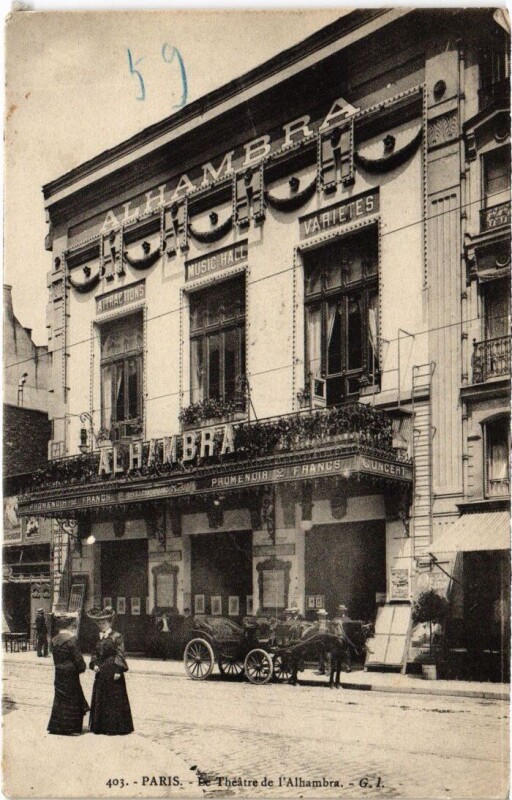 Carte postale ancienne Paris 11e Theatre de l'Alhambra à Paris 11e