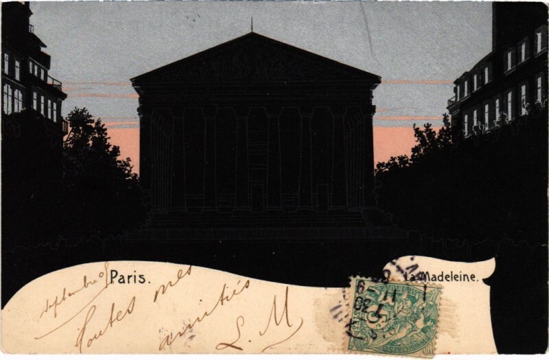 Carte postale ancienne Paris Silhouettes La Madeleine