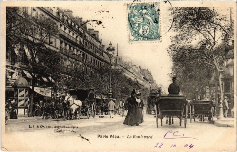 Carte postale ancienne Paris Vecu. Le Boulevard