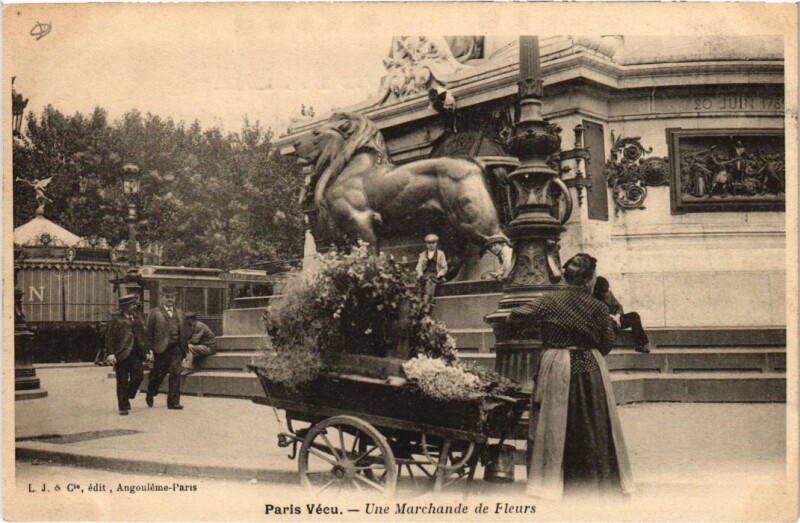 Carte postale ancienne Paris Vecu. Une Marchande de Fleurs