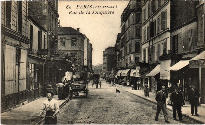 Carte postale ancienne Rue de la Jonquière à Paris 17e
