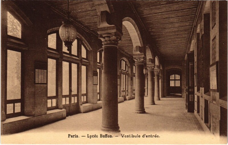Carte postale ancienne Lycée Buffon - Vestibule d'entrée à Paris 15e