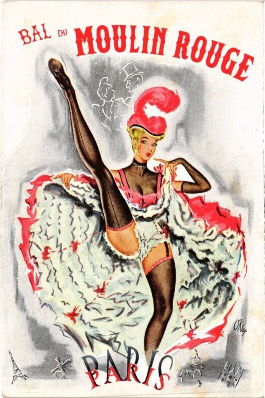 Carte postale ancienne Bal du Moulin Rouge à Paris 18e