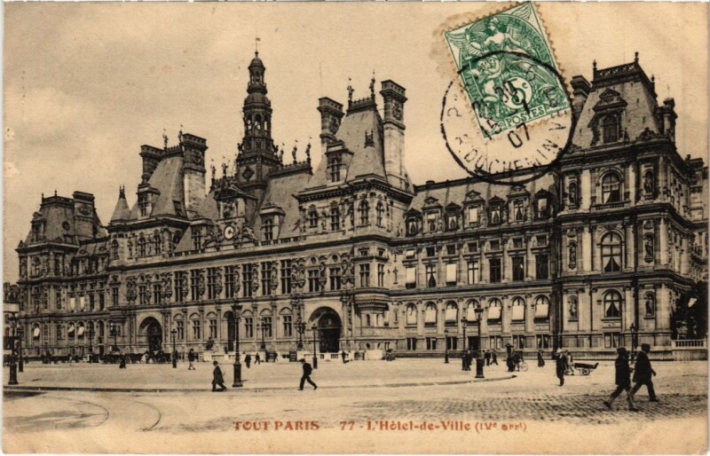 Carte postale ancienne Tout Paris 77 4e Hotel de Ville