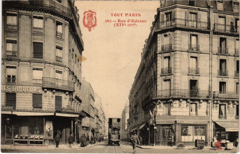 Carte postale ancienne Rue d'Odessa à Paris 14e