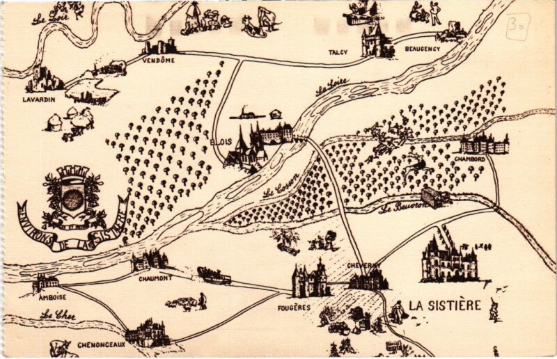 Carte postale ancienne Cheverny Les environs de la Sistiere France à Cheverny