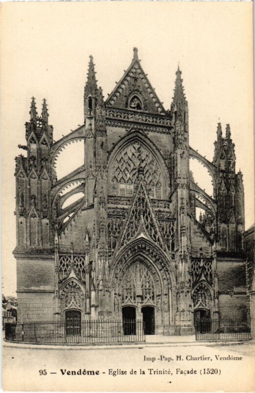 Carte postale ancienne Vendome Eglise de la Trinite France