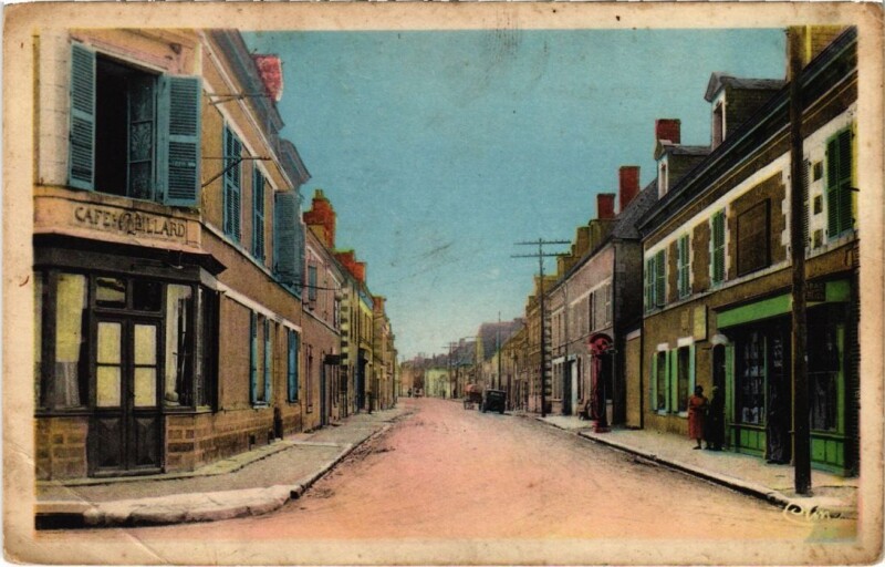 Carte postale ancienne Villefranche s Cher Grande Rue, Entree France