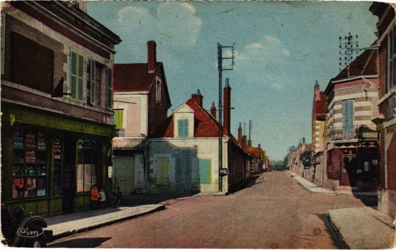 Carte postale ancienne Villefranche s Cher Rue du Riou France