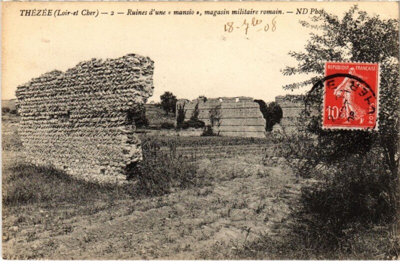 Carte postale ancienne Thezee Ruines d'une mansio France