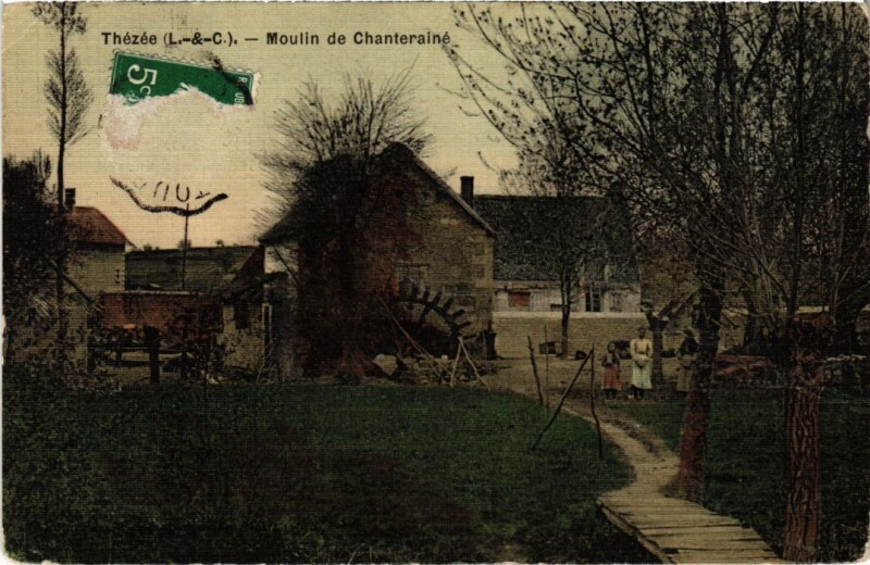 Carte postale ancienne Thezee Moulin de Chanteraine France