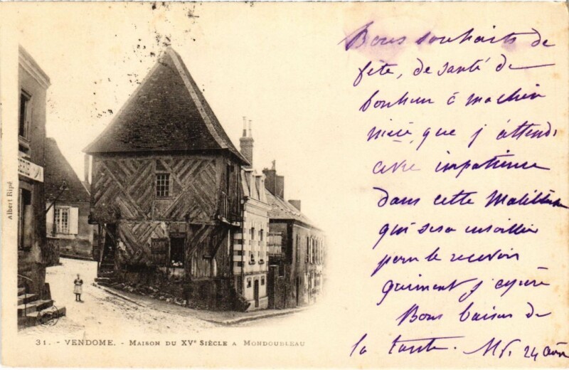 Carte postale ancienne Vendome Maison du XVe siecle France