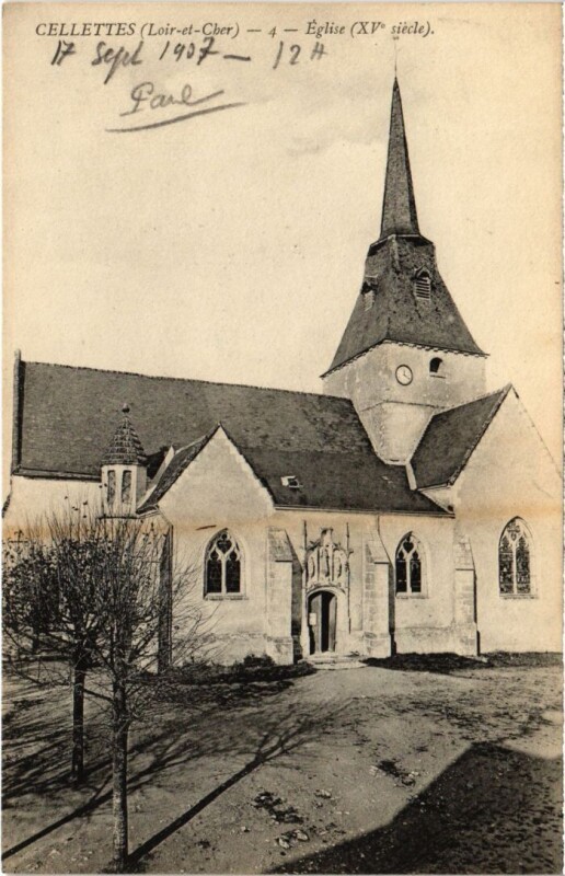 Carte postale ancienne Cellettes Eglise France à Cellettes