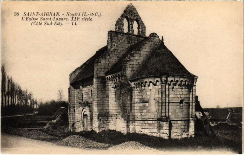Carte postale ancienne Saint-Aignan L'Eglise Saint-Lazare France à Saint-Aignan