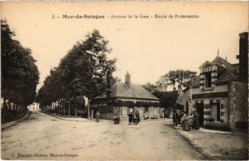 Carte postale ancienne Mur de Sologne Avenue de la Gare France à Mur-de-Sologne