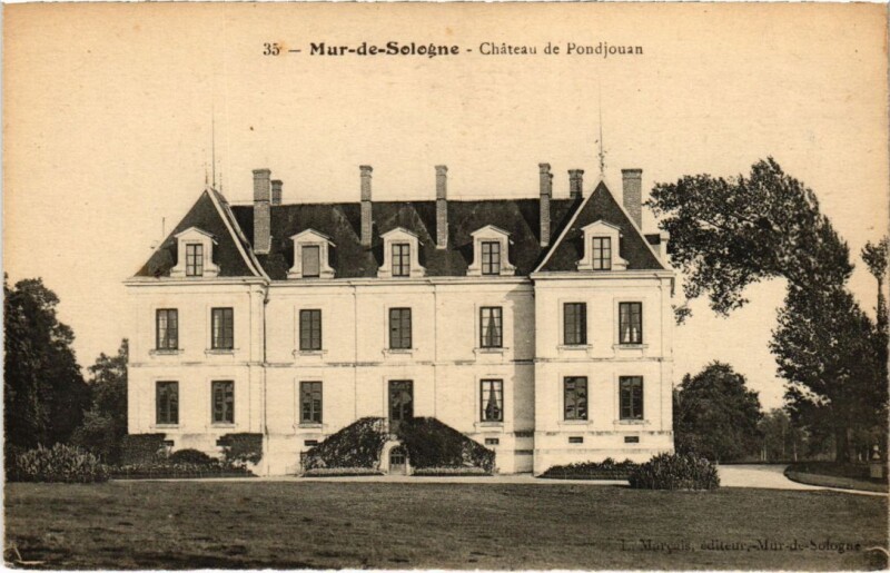 Carte postale ancienne Mur de Sologne Chateau de Pondjouan France à Mur-de-Sologne