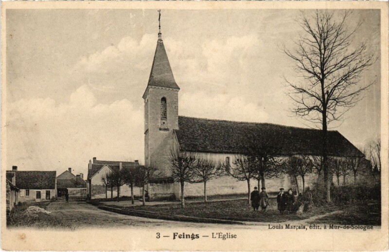 Carte postale ancienne Feings L'Eglise France