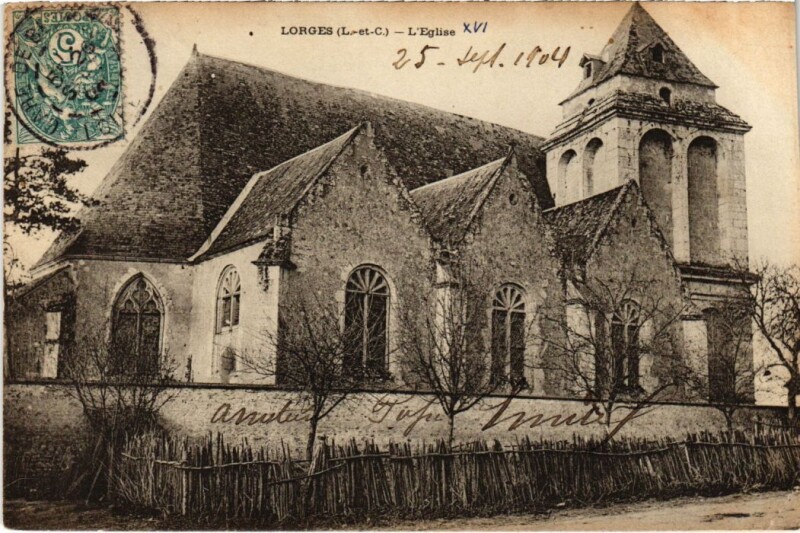 Carte postale ancienne Lorges L'Eglise France à Lorges