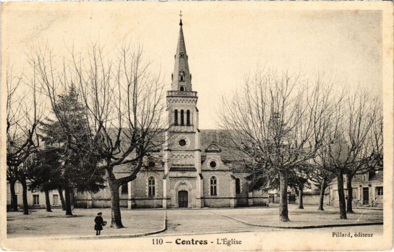 Carte postale ancienne Contres L'Eglise France