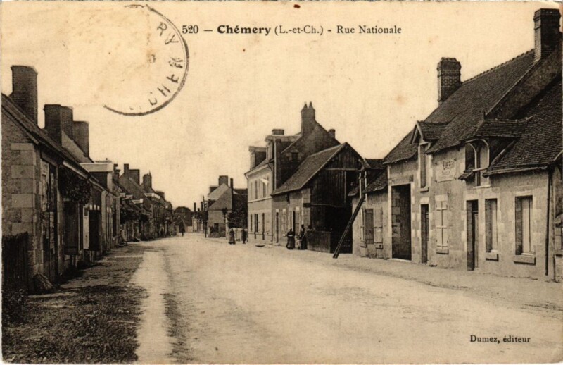 Carte postale ancienne Chemery Rue Nationale France