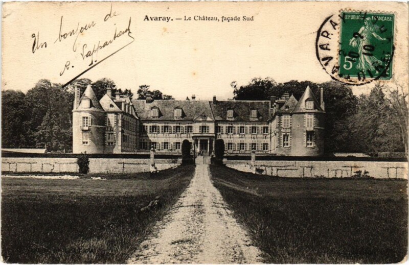 Carte postale ancienne Avaray Le Cahteau facade sud France à Avaray