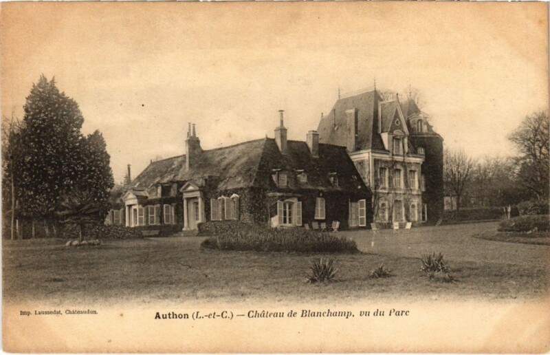 Carte postale ancienne Authon Chateau de Blanchamp vu du Parc France à Authon