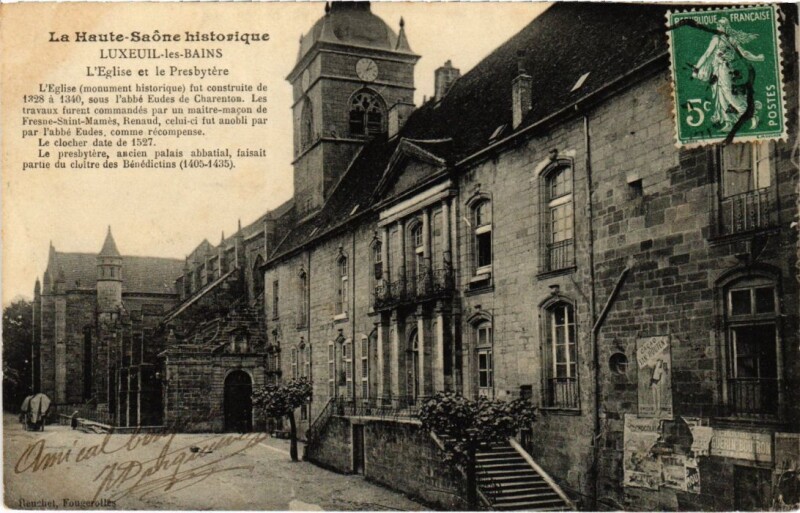 Carte postale ancienne Luxeuil-les-Bains l'Eglise et le Presbytere à Luxeuil-les-Bains