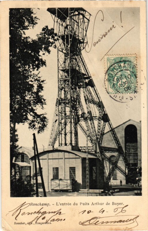 Carte postale ancienne Ronchamp Entree du Puits Arthur de Buyer à Ronchamp