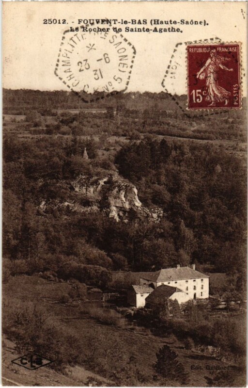 Carte postale ancienne Fouvent-le-Bas Le Rocher de Sainte-Agathe