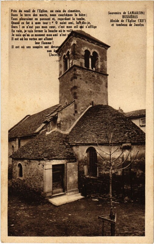 Carte postale ancienne Lamartini Bussieres Abside de l'Eglise