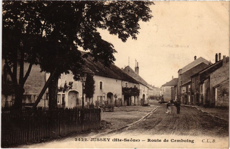 Carte postale ancienne Jussey Route de Cemboing à Cemboing