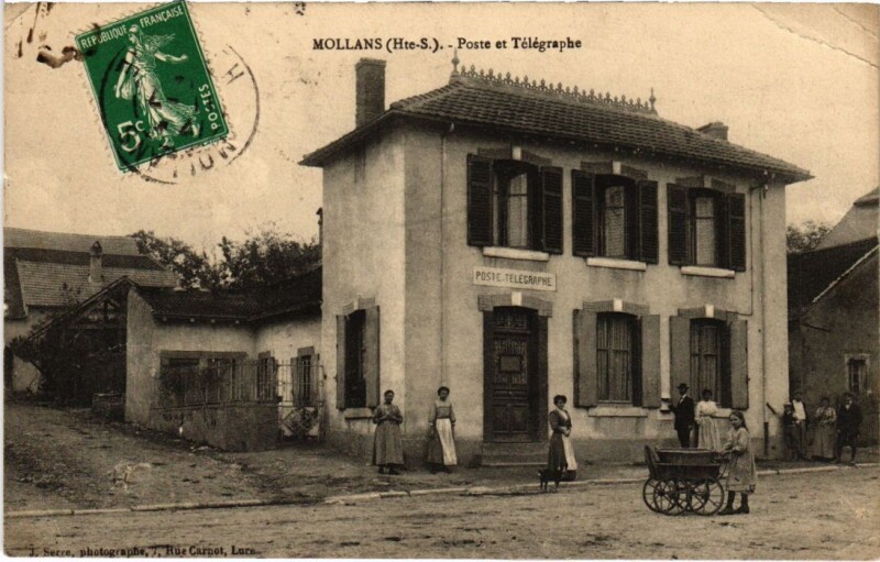Carte postale ancienne Mollans Poste et Telegraphe à Mollans