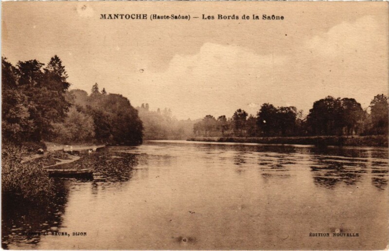Carte postale ancienne Mantoche Les Bords de la Saone à Mantoche