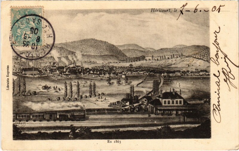 Carte postale ancienne Hericourt en 1863