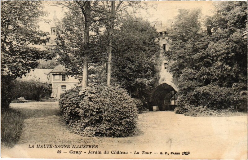 Carte postale ancienne Gray Jardin du Chateau la Tour